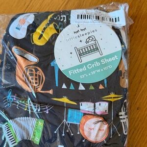 Little Sleepies Musical Instrument Crib Sheet - Black and Orange